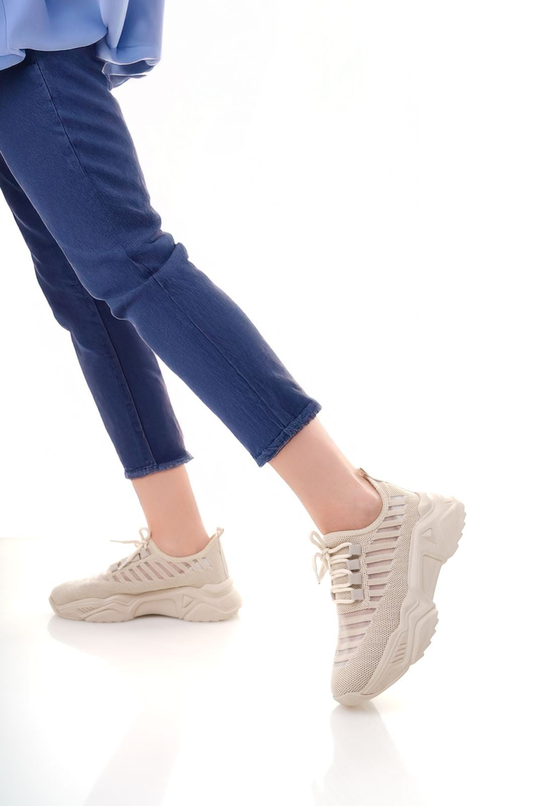 Ante Bej Triko Bağcıklı Spor Ayakkabı