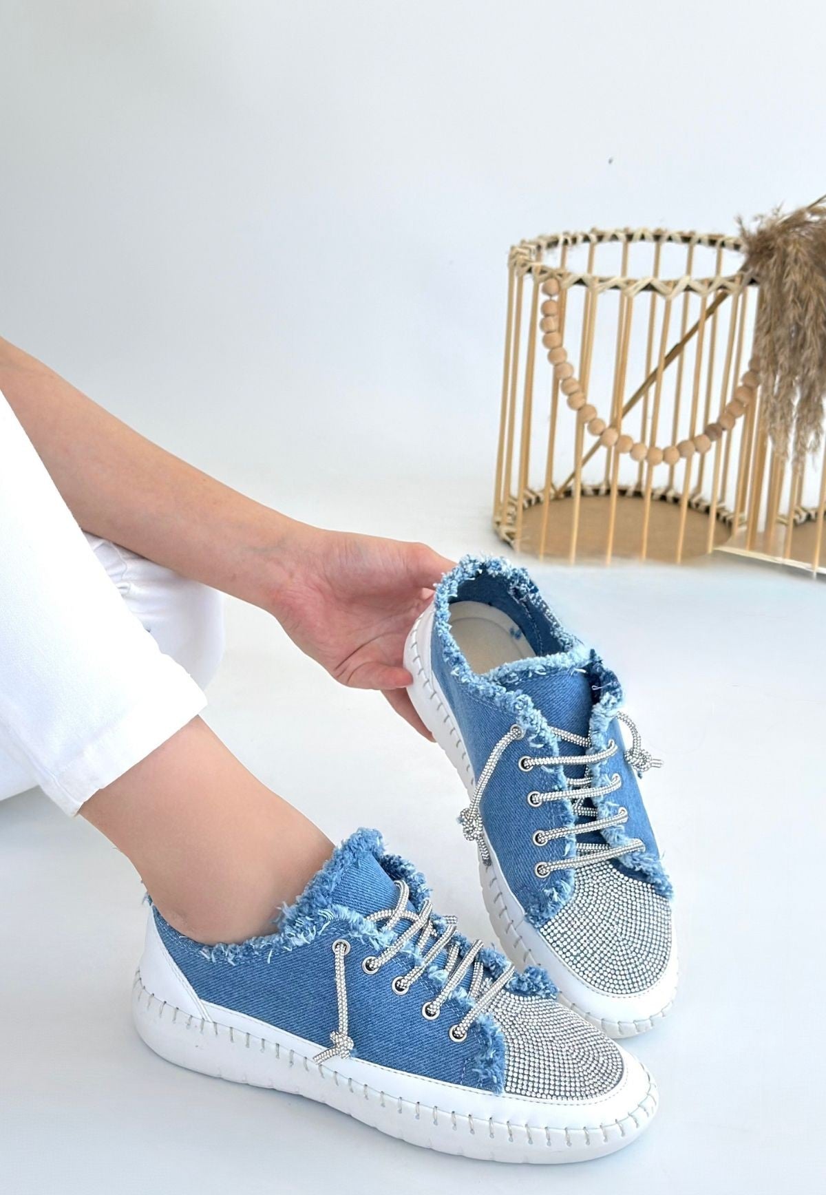 Enber Mavi Kot Bağcıklı Spor Ayakkabı