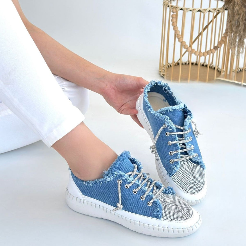 Enber Mavi Kot Bağcıklı Spor Ayakkabı