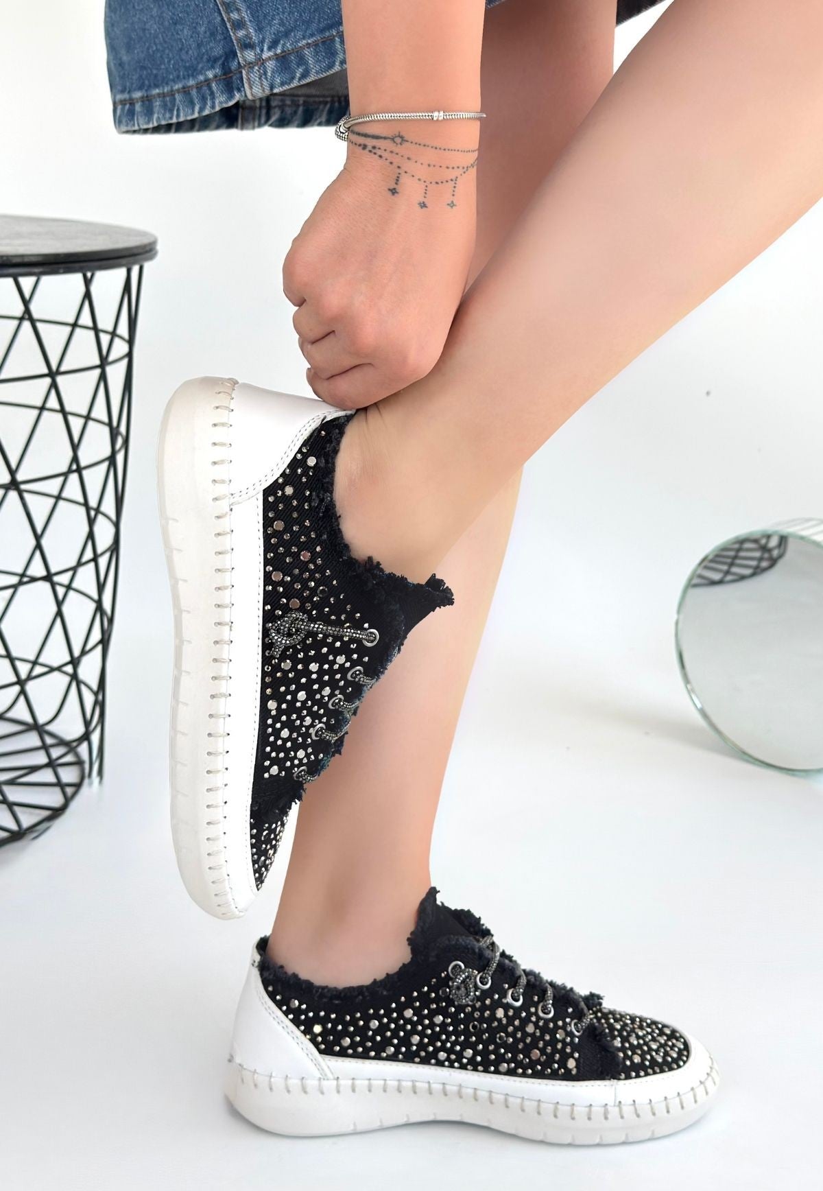 Guji Siyah Kot Bağcıklı Spor Ayakkabı