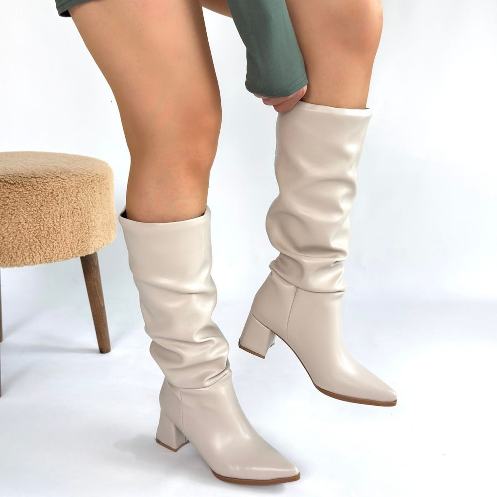 Pitay Ten Cilt Topuklu Çizme