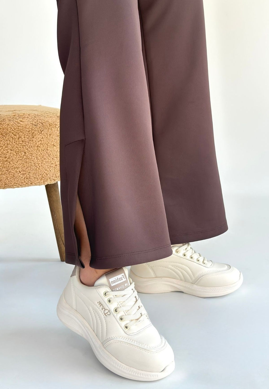 Yejja Bej Cilt Bağcıklı Spor Ayakkabı