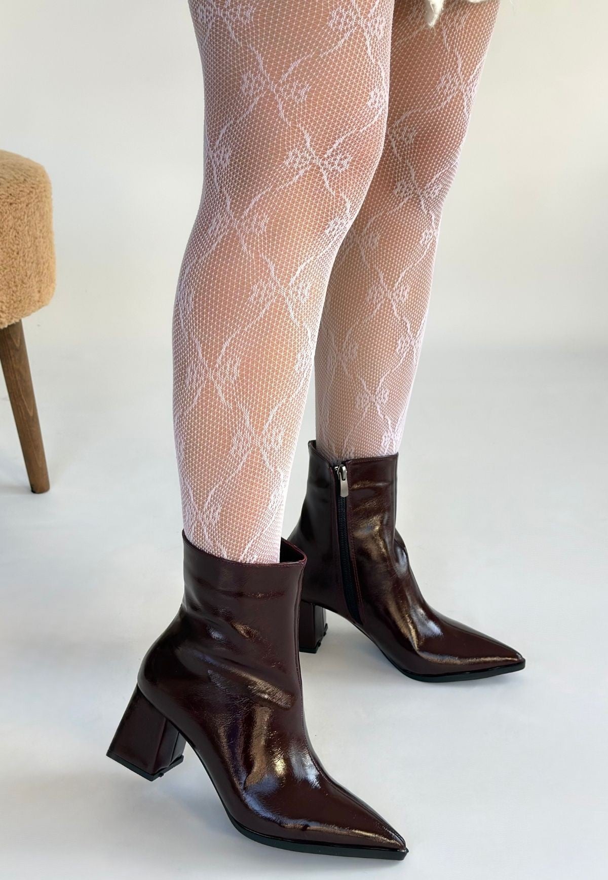 Mosy Bordo Rugan Topuklu Bot